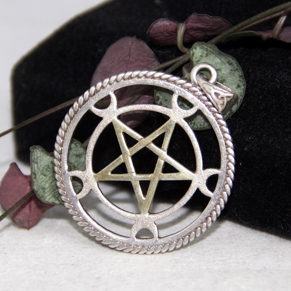 Peter Stone Sterling Silver Pentacle Pentagram Pendant Celtic Knot 925 Jewelry